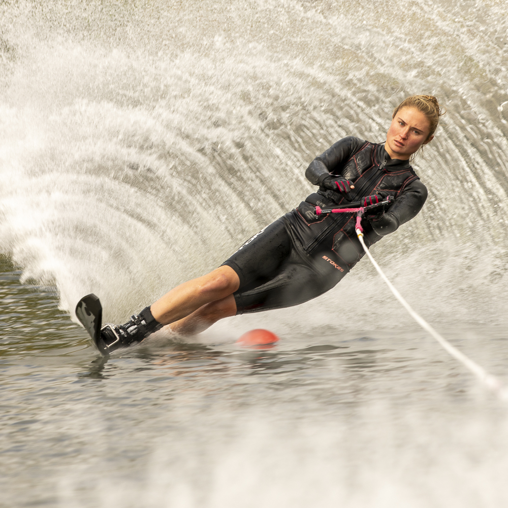 skier passing buoy